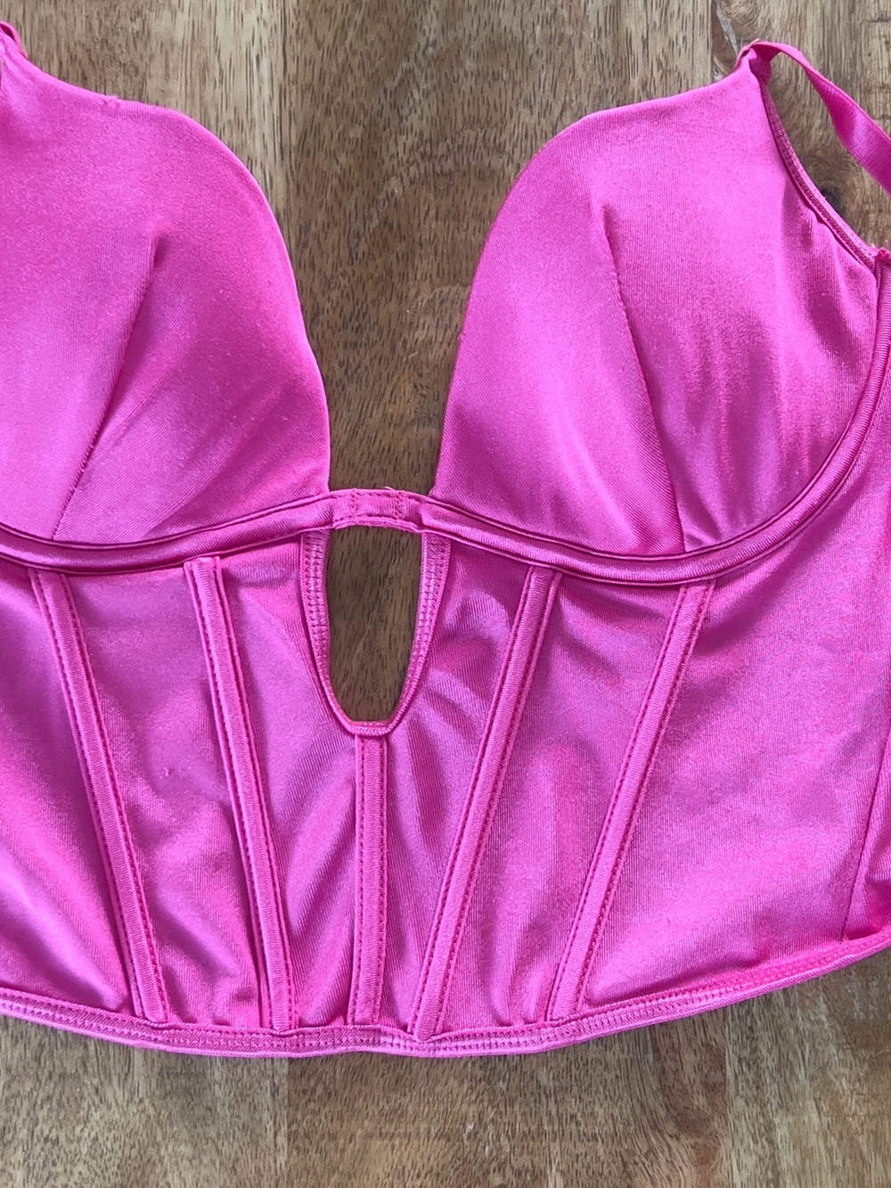 Women's Hot Pink Longline Bustier Top